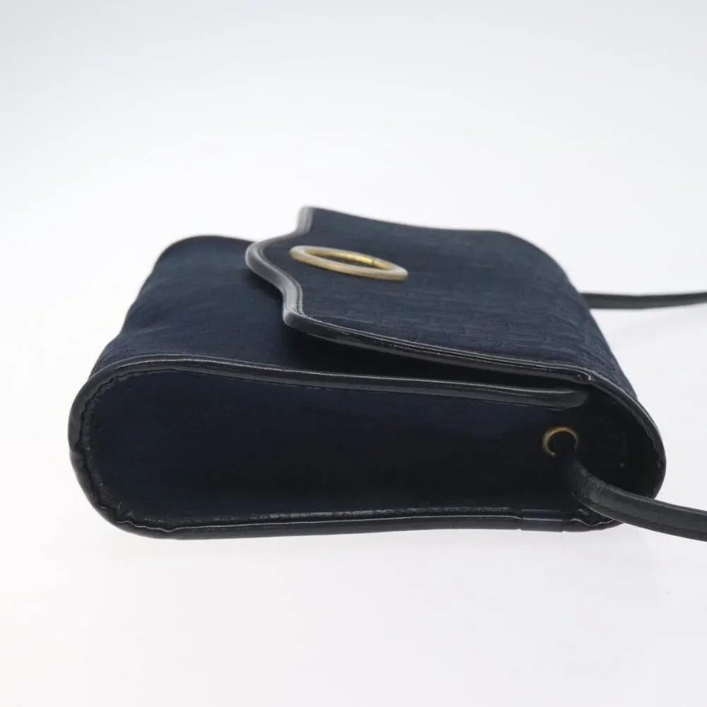 Authentic Christian Dior Trotter Canvas Shoulder Bag Navy - Picture 10 of 16